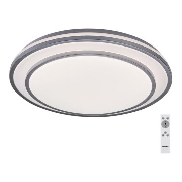Rabalux - Iluminação de teto LED com regulação LED/40W/230V 3000-6500K prateada + controlo remoto