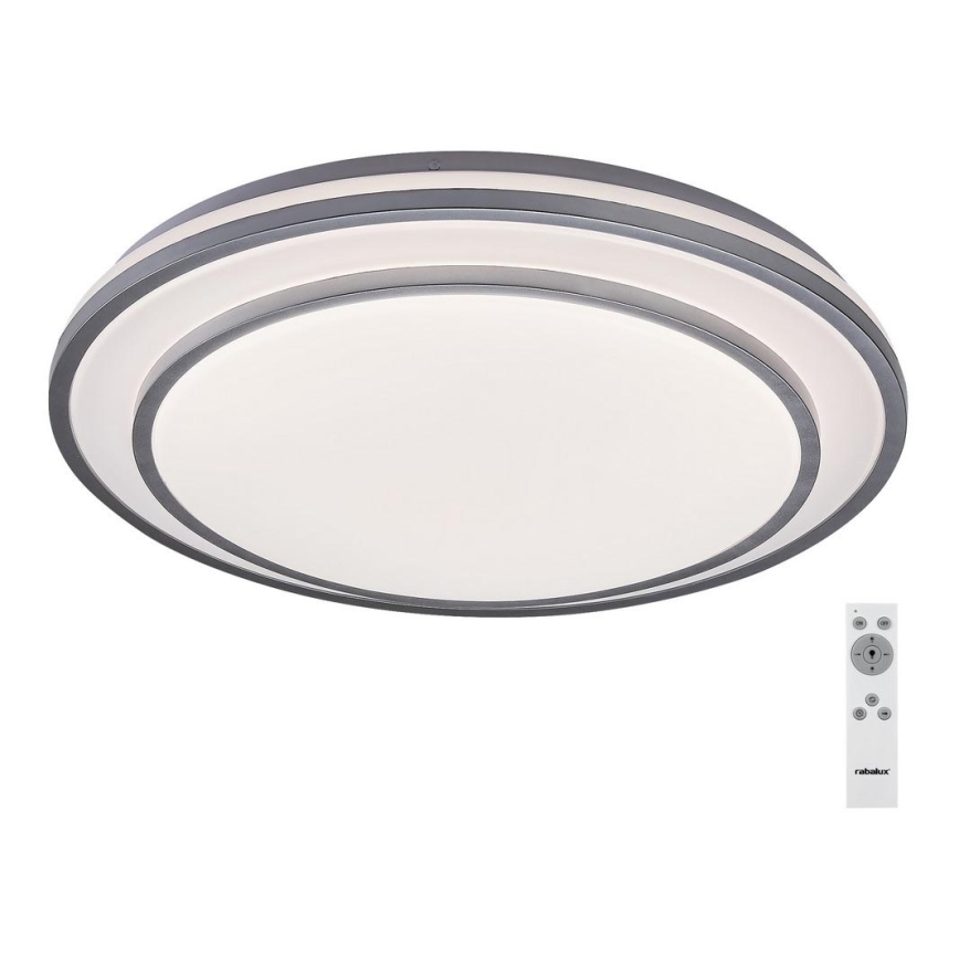 Rabalux - Iluminação de teto LED com regulação LED/40W/230V 3000-6500K prateada + controlo remoto
