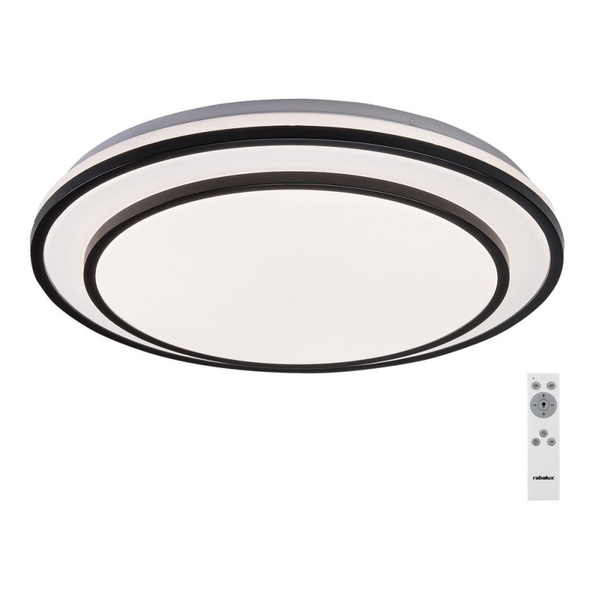 Rabalux - Iluminação de teto LED com regulação LED/40W/230V 3000-6500K preta + controlo remoto