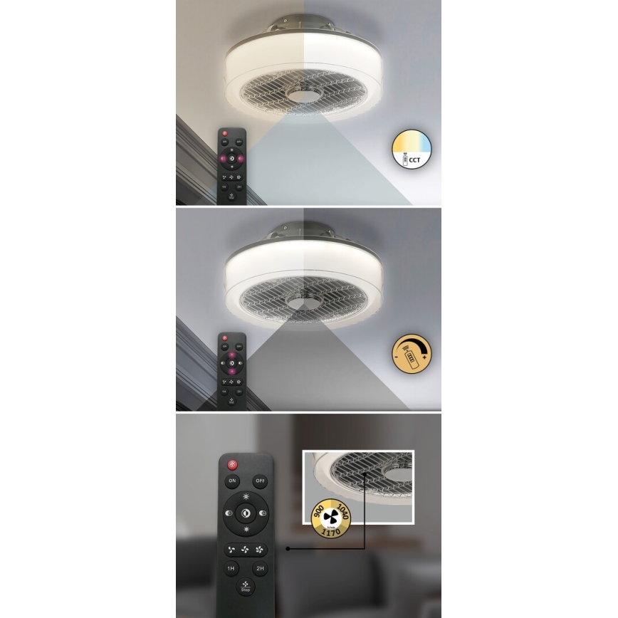 Rabalux - Iluminação de teto LED com ventoinha LED/30W/230V + CR 3000-6000K