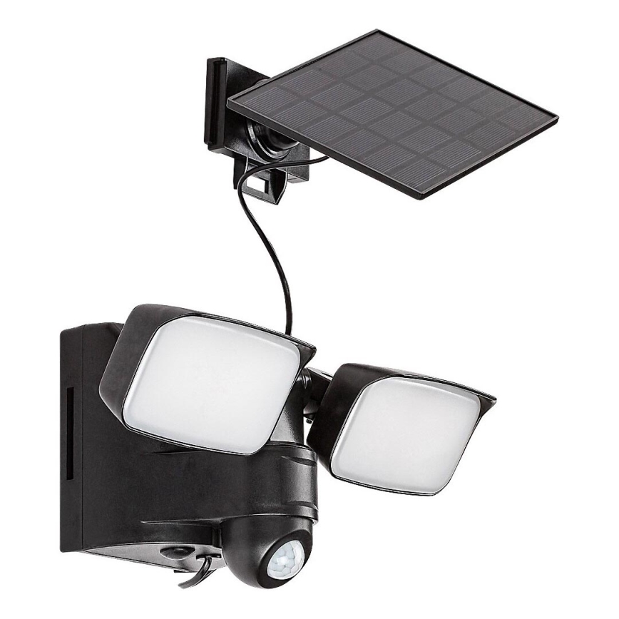 Rabalux - Iluminação LED Solar de parede flexível com sensor e painel exterior 2xLED/5W/3,7V IP54 preto