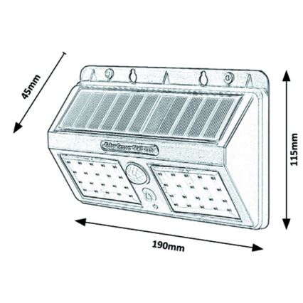 Rabalux - Iluminação solar de parede LED com sensor IP44