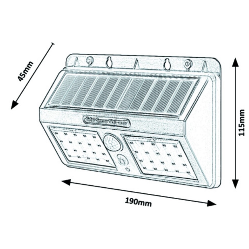 Rabalux - Iluminação solar de parede LED com sensor IP44