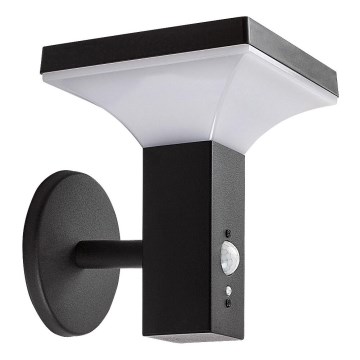 Rabalux - Iluminação solar de parede LED com sensor LED/4W/230V IP44 preto