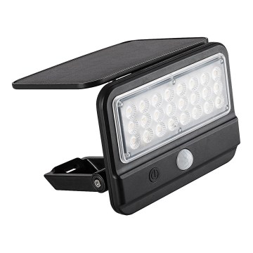 Rabalux - Iluminação solar de parede LED com sensor LED/7W/3,7V IP54 preto