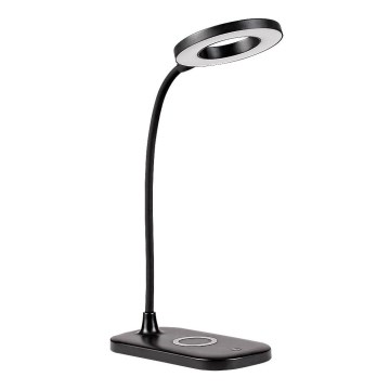 Rabalux - LED Candeeiro de mesa táctil com regulação e carregamento sem fios LED/5W/5V 2700-6000K preto