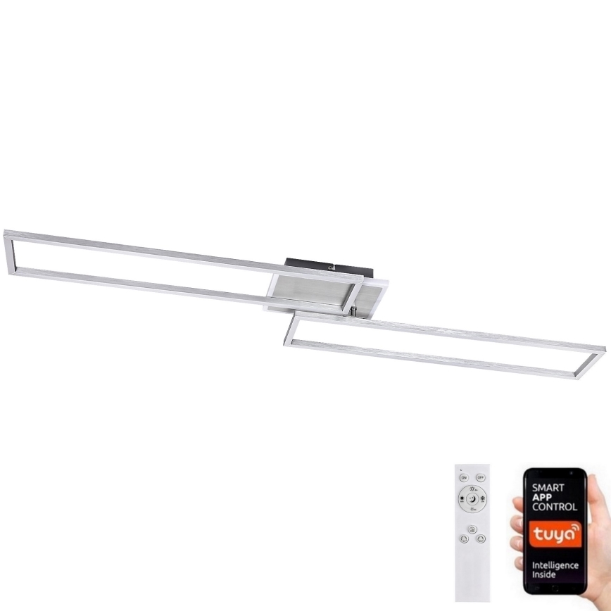 Rabalux - Luminária de teto LED dimmerizável LED/40W/230V 2700-6500K Wi-Fi Tuya cromo fosco + controlo remoto 25x110 cm