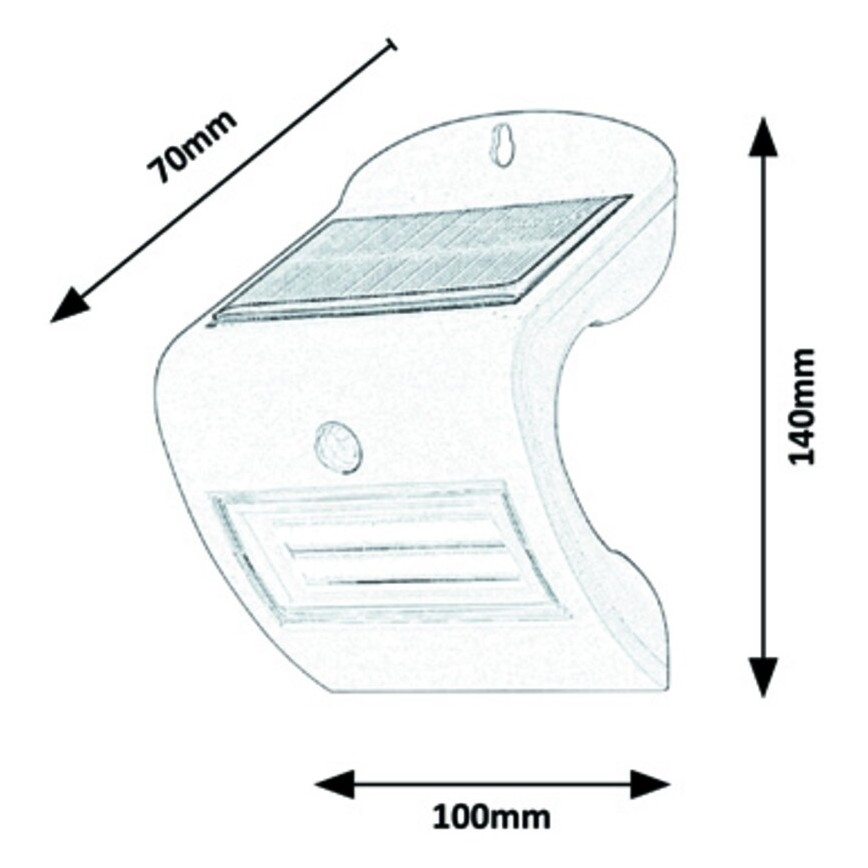 Rabalux - Luminária de parede solar LED com sensor IP44 1200 mAh