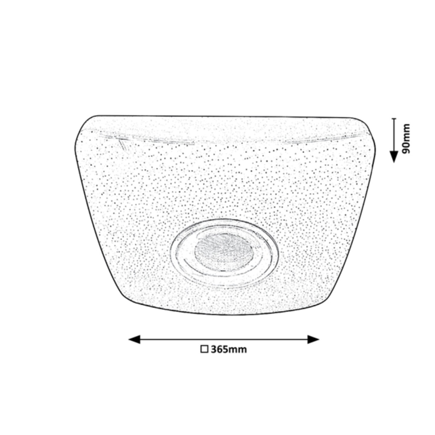 Rabalux - Plafon LED RGB regulável com altifalante LED/18W/230V 3000-6000K Bluetooth + comando à distância