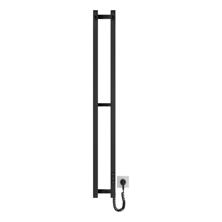 Radiador para casa de banho HF SLIM 80W/230V 117x14 cm preto angular