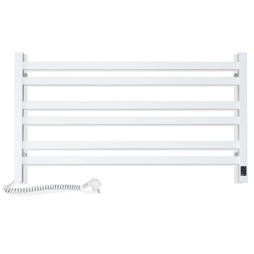 Radiador toalheiro em escada para casa de banho com termostato AVANGARD 300W/230V 50,6 cm IP44 branco esquerdo de perfil quadrado