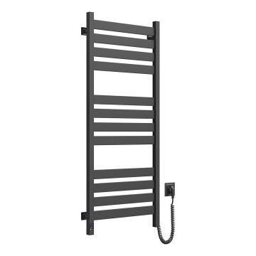 Radiador-toalheiro para casa de banho com termostato LARGO 541W/230V 120,6 cm IP44 preto, lado direito, perfil quadrado