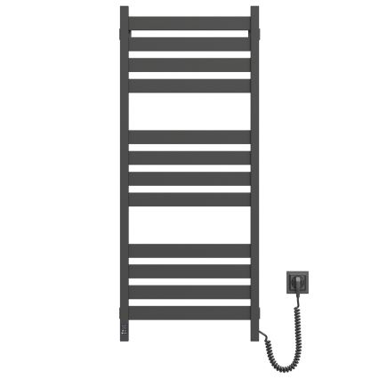 Radiador-toalheiro para casa de banho com termostato LARGO 541W/230V 120,6 cm IP44 preto, lado direito, perfil quadrado