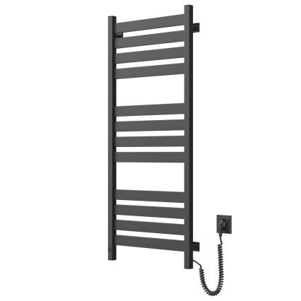 Radiador-toalheiro para casa de banho com termostato LARGO 541W/230V 120,6 cm IP44 preto, lado direito, perfil quadrado