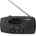 Rádio AM/FM com manivela, painel solar e lanterna LED 2000 mAh