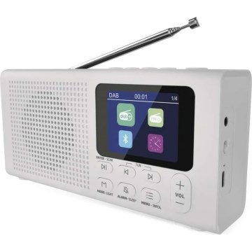 Rádio DAB DAB+ FM 3W/5V/4xAA branco
