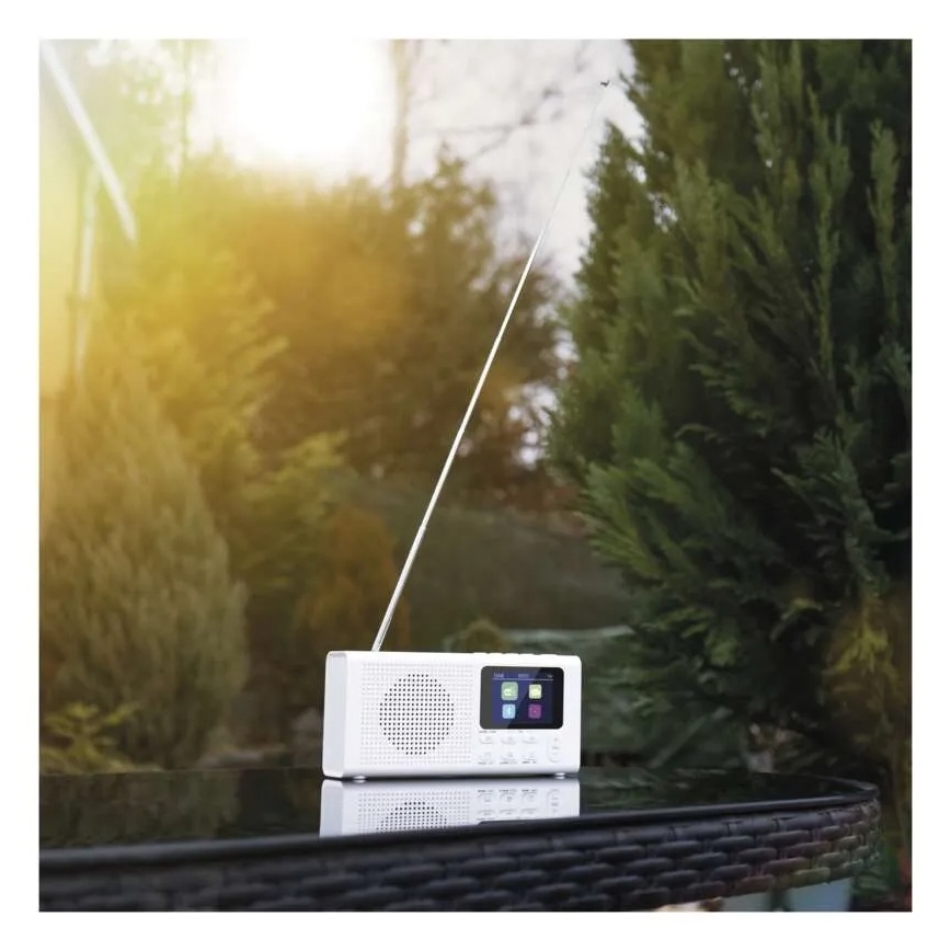 Rádio DAB DAB+ FM 3W/5V/4xAA branco