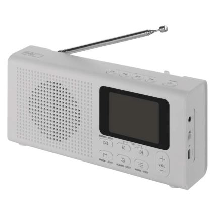 Rádio DAB DAB+ FM 3W/5V/4xAA branco