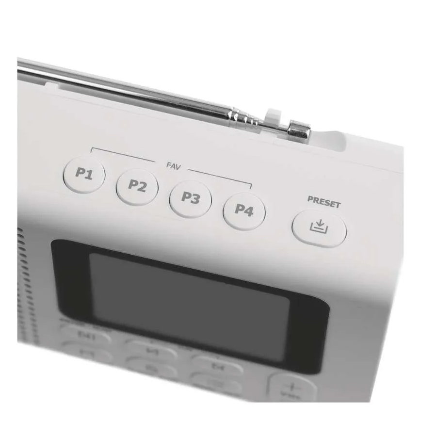 Rádio DAB DAB+ FM 3W/5V/4xAA branco