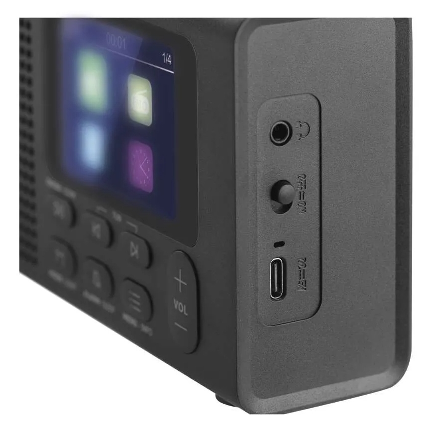 Rádio DAB DAB+ FM 3W/5V/4xAA preto