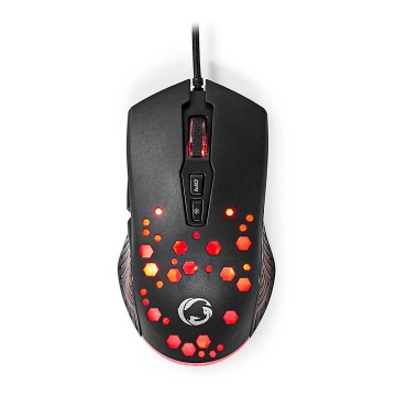 Rato de gaming LED 800/1200/2400/3200/4800/7200 DPI 7 botões preto