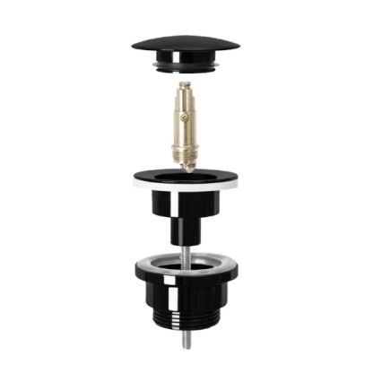 REA-A4100 - Válvula CLICK-CLACK para lavatório Ø 6,4 cm, preto brilhante