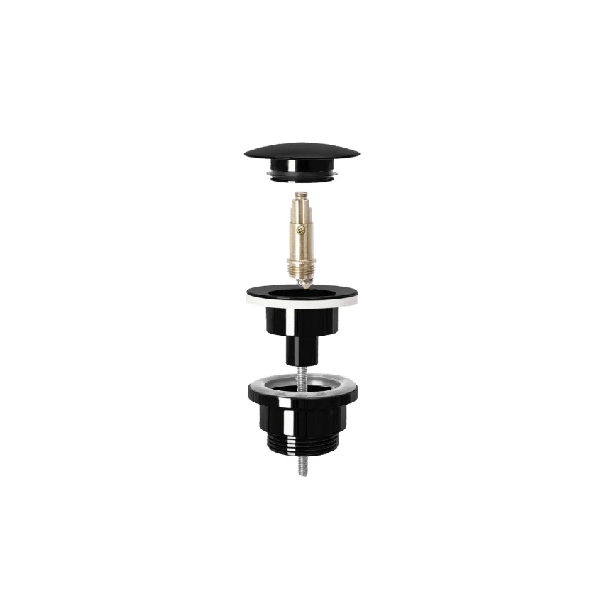 REA-A4100 - Válvula CLICK-CLACK para lavatório Ø 6,4 cm, preto brilhante