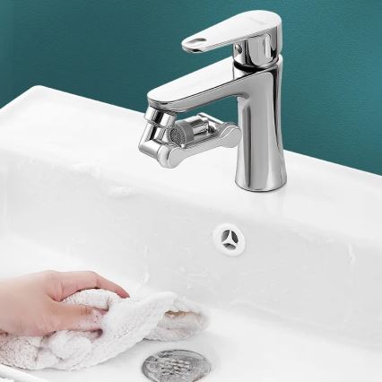 REA-B0660 - Adaptador giratório para torneira de lavatório, acabamento cromado polido