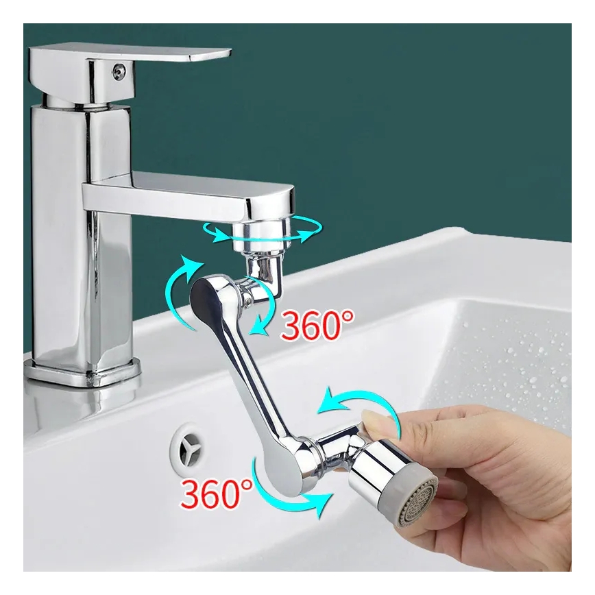 REA-B0660 - Adaptador giratório para torneira de lavatório, acabamento cromado polido