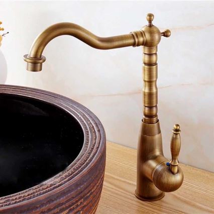 REA-B2150 - Misturador para lavatório BONA 28,5 cm, acabamento dourado escovado