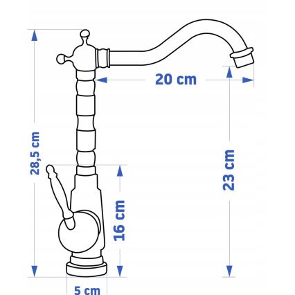 REA-B2150 - Misturador para lavatório BONA 28,5 cm, acabamento dourado escovado