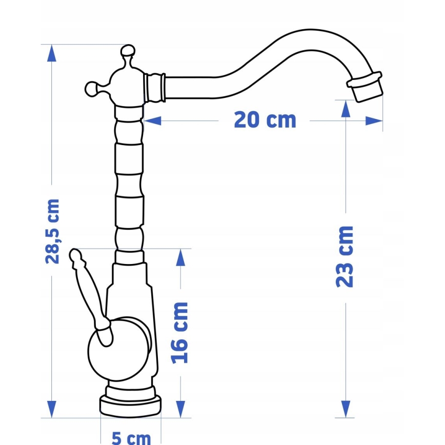 REA-B2150 - Misturador para lavatório BONA 28,5 cm, acabamento dourado escovado
