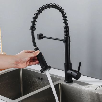 REA-B4820 - Torneira de cozinha COLIN com bico extraível, 42,5 cm, preta