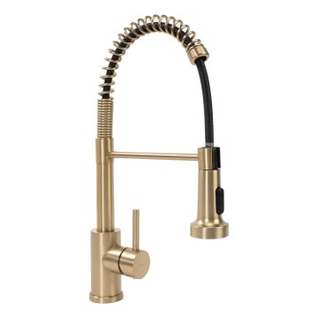 REA-B4821 - Torneira para lava-loiças com esguicho extraível COLIN 42,5 cm dourada escovada