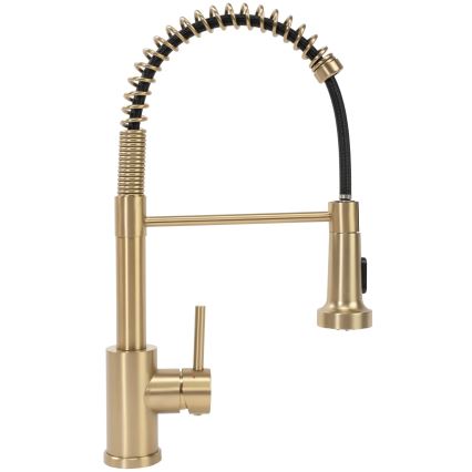 REA-B4821 - Torneira para lava-loiças com esguicho extraível COLIN 42,5 cm dourada escovada