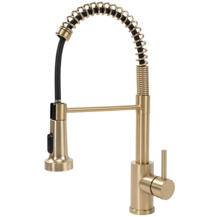 REA-B4821 - Torneira para lava-loiças com esguicho extraível COLIN 42,5 cm dourada escovada