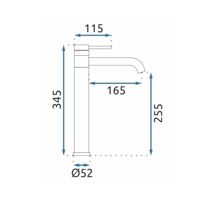 REA-B6100 - Misturador para lavatório LUNGIS 34,5 cm, cromado brilhante