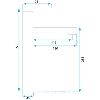 REA-B6215 - Torneira para lavatório PIXEL 27,5 cm dourada