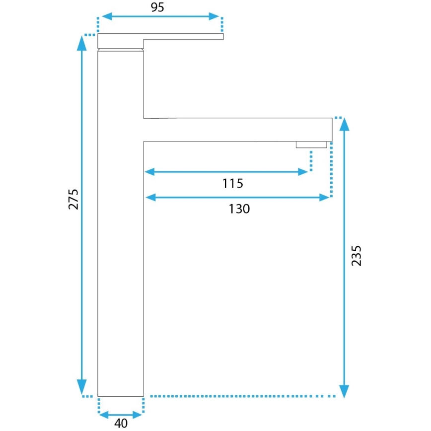 REA-B6215 - Torneira para lavatório PIXEL 27,5 cm dourada