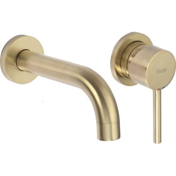REA-B8652 - Torneira de lavatório para instalação embutida LUNGO, acabamento dourado escovado