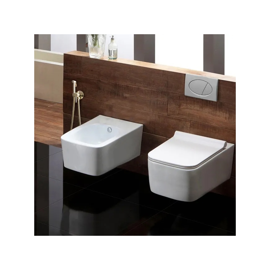 REA-B8979 - Misturador para bidé com duche de mão para instalação embutida LUNGO dourado