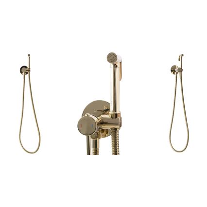 REA-B8979 - Misturador para bidé com duche de mão para instalação embutida LUNGO dourado