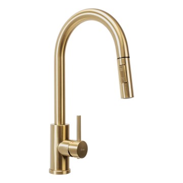 REA-B9148 - Torneira para lava-louças com ducha extraível FRESH 39,5 cm, acabamento dourado escovado