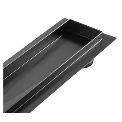REA-G7802 - Canaleta de drenagem NEOX PRO 70 cm aço inoxidável/preto