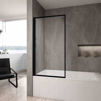 REA-K7390 - Resguardo para banheira LAGOS 140 x 80 cm preto/transparente