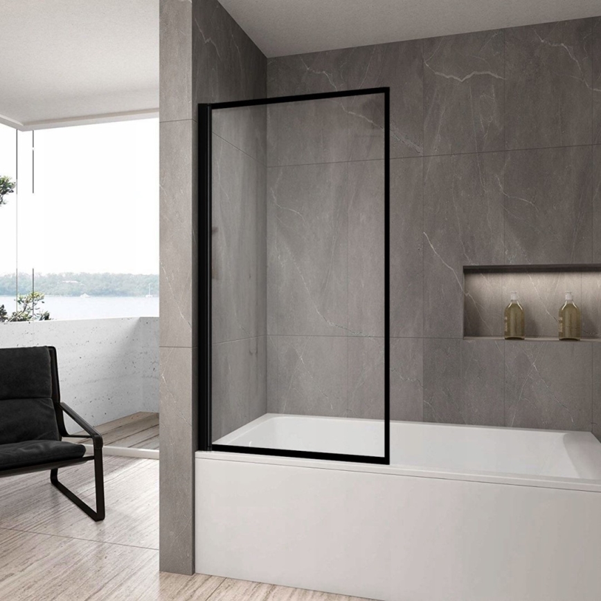 REA-K7390 - Resguardo para banheira LAGOS 140 x 80 cm preto/transparente