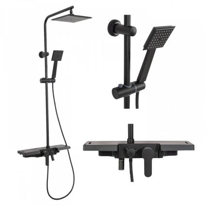 REA-P0636 - Conjunto de duche BRAVO preto fosco