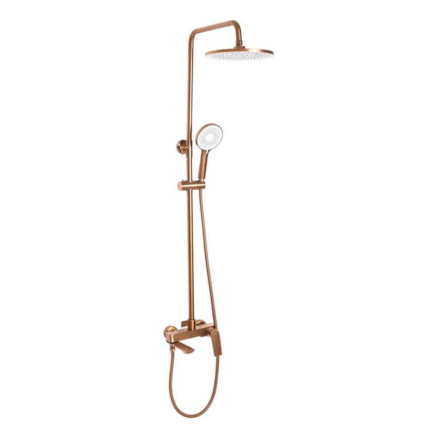 REA-P2418 - Conjunto de duche com misturadora AVALON, acabamento em cobre escovado