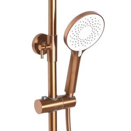 REA-P2418 - Conjunto de duche com misturadora AVALON, acabamento em cobre escovado
