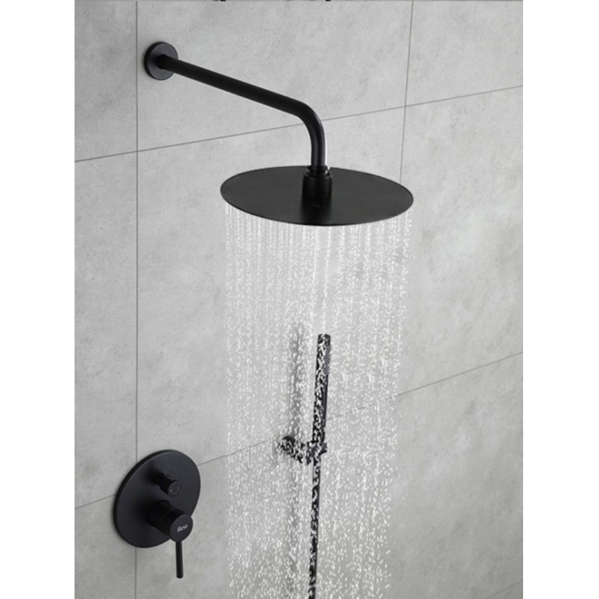 REA-P4100 - Conjunto de duche com bateria de encastre LUNGO preto